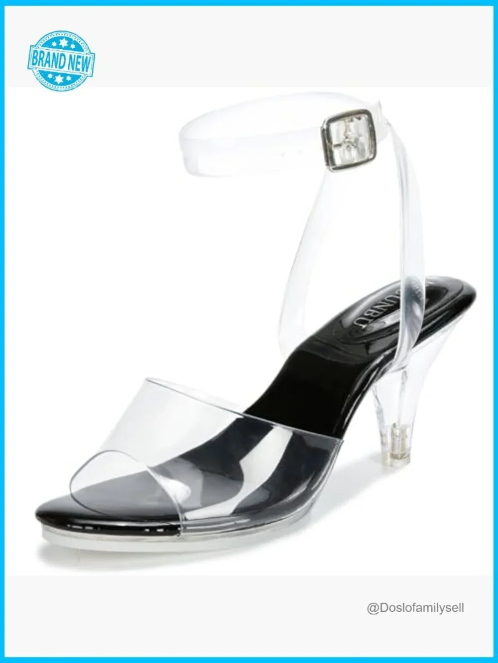 Clear Heels Ankle Strap Stiletto Sandals Sexy Transparent Platform Strappy